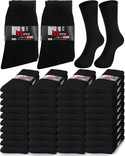 Toulite 40 Pairs Mens Thermal Winter Socks Bulk for Men Soft Warm Thick Cozy Boot Winter Hiking Socks for Homeless Care