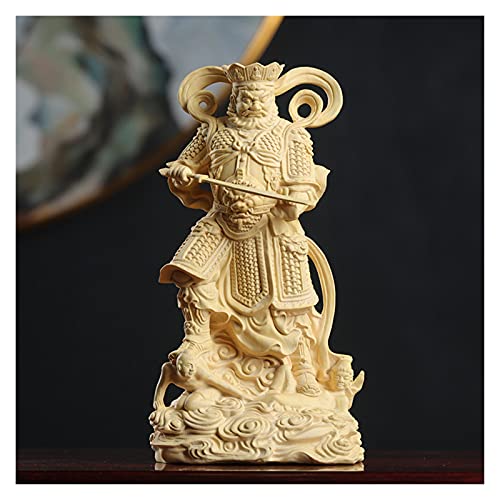 Aurh 4Pcs 18Cm Cypress Wood Boxwood 14Cm Buddha Sculpture Four Kings Wood Carving Statue Feng Shui Home Decor Tianminjiedm (Size : Cypress Wood 18Cm) #TOP2