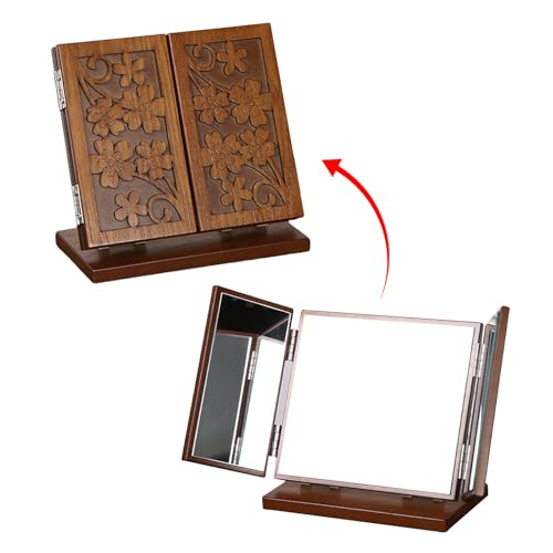 Espejo de Maquillaje Plegable de Madera KICHOUSE miniatura 3
