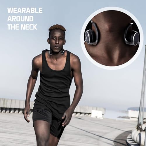 Image of B95 Small Bluetooth on Ear Headphones Wrap Around Head - Sports Wireless Headset with Built in Microphone and Crystal-Clear Sound, Foldable and Carried in the Purse, and 12-Hour Battery Life, Black