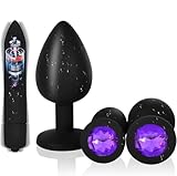 Pleasure Anales Toys Beginner Trainer Set Pcs Metal Anales Pugs Toys Massager Stainless Steel with Crystal Diamond Training Kit for Women Men, Super Soft Silicone Massager 2E8