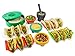 Taco Tuesday Complete Taco Serving Set with Tortilla Warmer, Salsa Bowls, Shell Holders, and Mortar and Pestle - 9-Piece Set - Red, Yellow, and Green