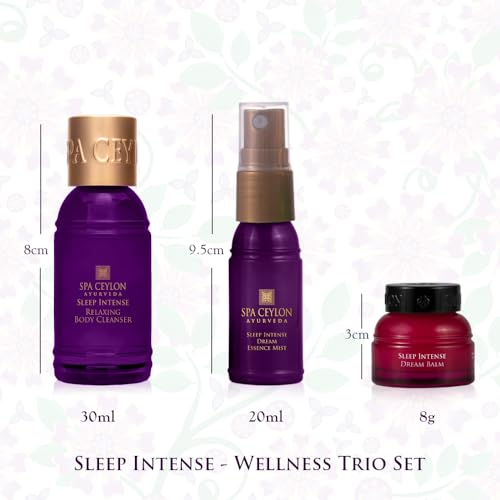 SPA CEYLON Sleep Intense Wellness Trio Set | Ayurvedic Pampering Bath Gift Set with Natural Ingredients | Lavender Ylang Ylang | Shower Gel, Body Mist, Balm | Gift set - Image 3