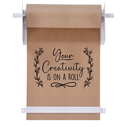 Jumbl 12” Wall Mounted Kraft Paper Dispenser | Hanging Paper Roll with Cutter for Kitchen, DIY Room, Office, Business, & More | Great for to-Do Lists, Menus, Grocery Lists, & Art Projects