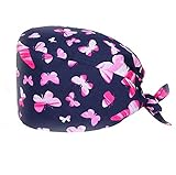 10AGIRL Upgrade Working Cap with Buttons, Adjustable Working Hats Sweatband for Women Men (Butterfly)