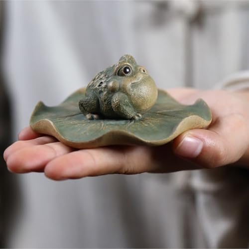 Théière grenouille en sable violet et support couvercle Kung Fu - 5