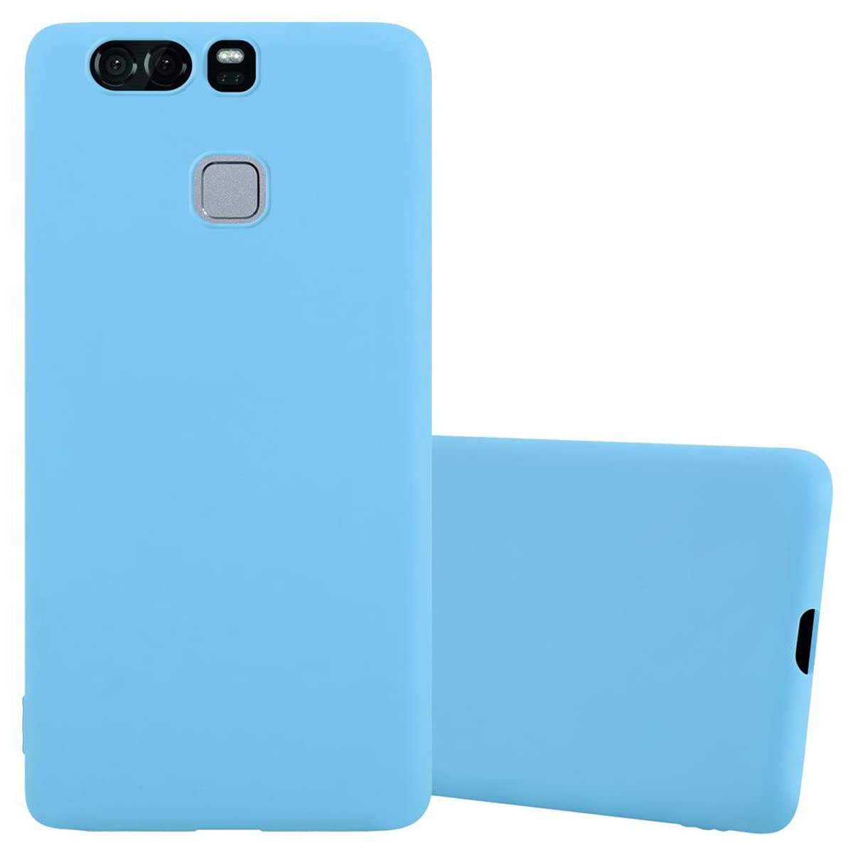 Cadorabo Cover Per Huawei P9 Lite – Custodia Candy Blu Scuro In Silicone TPU – Sottile Morbida Antiurto - 2