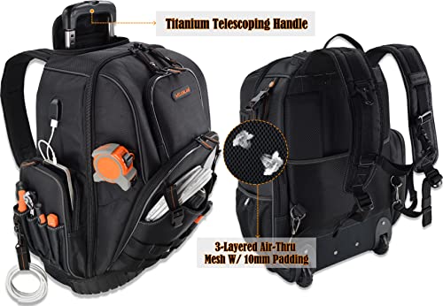 WELKINLAND Rolling Tool Backpack