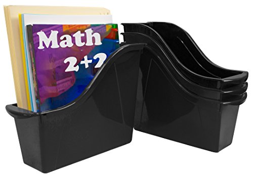 Storex Small Book Bin – Interlocking Plastic Organizer For Home, Office And Classroom, Black, 6-Pack (70123E06C) #TOP5