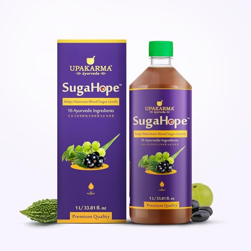 Upakarma Ayurveda SugaHope Diabetic Care Juice | 16 Ayurvedic Herbs like Karela, Jamun, Gudmar, Neem, Giloy & Amla | Supports Healthy Blood Sugar Levels | 1L Herbal Juice