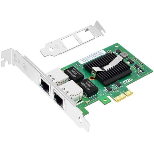 Tarjeta de Red Gigabit de Doble Puerto con Chip Intel I350AM2 PCI-E X1 I350-T2 Bracket Corto RJ45 NIC Adaptador Ethernet para Servidor miniatura 1