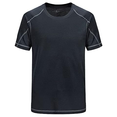 Sywiyi Men's UPF50+ UV Protection Rash Guard Stretchy Summer Swimming Tops Active Sport Casual Athletic T-Shirt Dark Grey B 8XL Cover