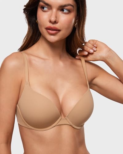 Image of INLYRIC Women's Push Up Bra Tshirt Demi Supportive Bras Underwire Plunge Padded Comfortable Inbarely Plus Collection