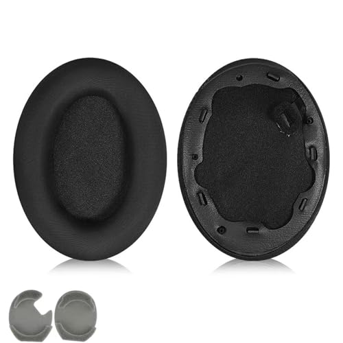 Almohadillas de repuesto para auriculares Sony WH1000XM4, almohadillas de repuesto para auriculares inalámbricos Sony WH-1000XM4, cubierta de piel con grosor añadido (negro)