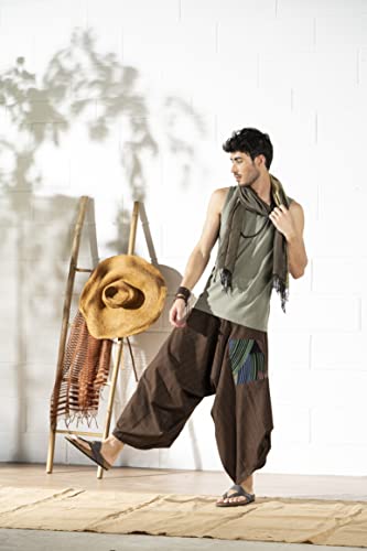 The Veshti Company Soft Boho Harem Pants Pajama for Men, 100% Cotton High Waisted Harem Yoga Bottoms for Him2