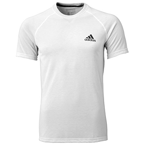 adidas Performance Men's Ultimate Short Sleeve Tee, XX-Large, White/Dark Grey Heather