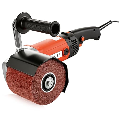 PRITEVIA Burnishing Polishing Machine 1400W Surface Conditioning Tool 8 Variable Speed Handheld Electric Polisher Set 110V US Plug 3000RPM Red (Red)