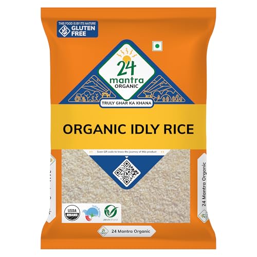 24 Mantra Organic Idly Rice - 1 Kg | Pack of 1 | Chemical Free & Pesticides Free | Naturally Gluten-free | Hygienically Packed | Suitable for making soft idlis | Wholesome Boiled Rice