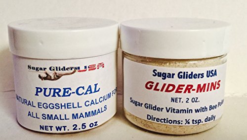 Sugar Glider 'Dynamic Duo' Vitamins with BEE Pollen(2 OZ) and Eggshell Calcium 2.5