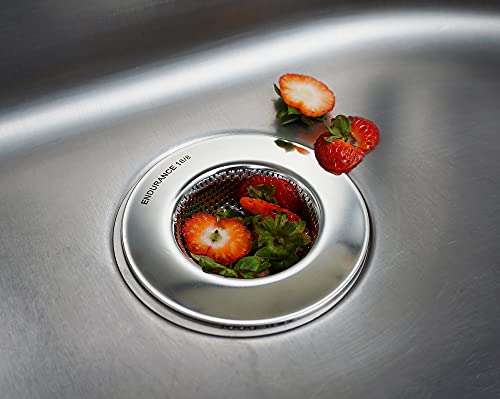 Rsvp International Endurance® Stainless Steel Large Sink Strainer, 4.5" | Traps Food Scraps | Polished Finish With Precision Pierced Holes | Dishwasher Safe #TOP3
