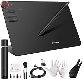 XP-PEN DECO-03 Wireless Drawing Tablet, Graphics Tablet with 8192 Level Pen, Dial Knob, 6 Express Keys Work with Adobe PS, AI, SAI, Painter, Zbrush, Krita, Gimp on Windows Mac