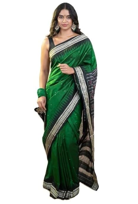 Image of Handmade Pure Bomkai Silk Saree Khandua Natural Silk Ikkat Saree For Women /Ethnic Wear /Traditonal Saree /Handloom Saree With Regular Fit Blouse Piece