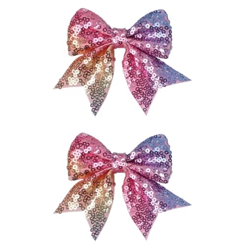 2Pcs 3 Inch Sequins Hair Bows for Girls, Sparkling Bows Alligator...