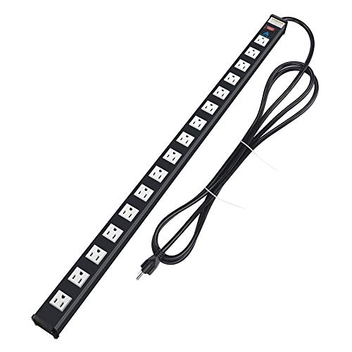 AXTRA 16-Outlets Surge Protector Metal Power Strip, 9 ft Cord, 450 Joules, 15-amp