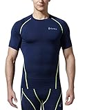 TM-R13-NVCZ_Large j-XL Tesla Men's Cool Dry Compression Baselayer Short Sleeve T Shirts R13