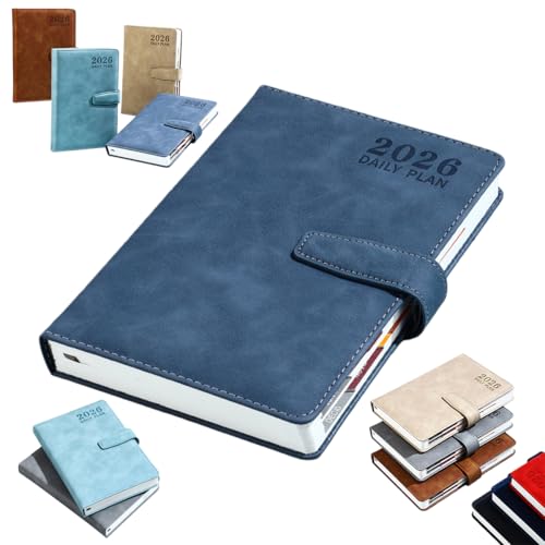 �V�X�e���蒠 2026�N 1���n�܂� A5�T�C�Y �f�C���[�m�[�g �y1��1�y�[�W �h���h�� �A�W�F���_�u�b�N�z �_�C�A���[ �r�W�l�X�蒠 �v�����i�[ �N�Ԏg�p �Ɩ��L�^�� (�u���[)