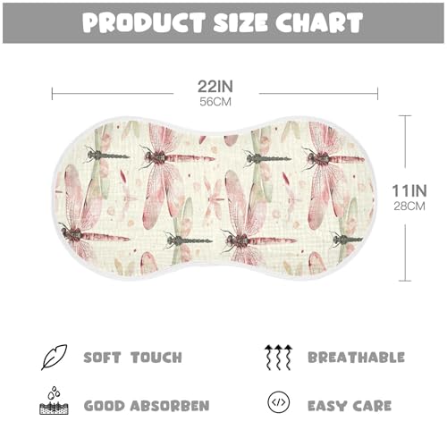 xigua Watercolor Dragonflies Baby Burp Cloths for Newborn Boys and Girls 1 Pack, Soft & Absorbent Cotton Baby Burp Cloth, Baby Washcloths, Newborn Towel, Burp Rags4