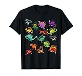 Photo Gallery motivo dinosauro colorato brillante con nome di dinosauro maglietta Photo Gallery motivo dinosauro colorato brillante con nome di dinosauro maglietta