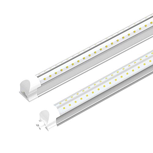 T8 8ft LED Tube (Clear Lens),(1-Pack) 60W 5000K, V Shape Integrated, 7200 Lumens,5