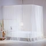 AIMTOP Mosquitera Cama Matrimonio, Mosquitera Viaje Mosquiteras para Camas Fácil de Instalación, Mosquitera Grande Dosel para Cama para Individual y Doble Bette, 220x200x200 cm
