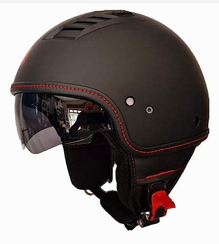  CASCO JET AIR BUENOS AIRES CON VISIERA PARASOLE MOTOCUBO NERO OPACO TAGLIA S