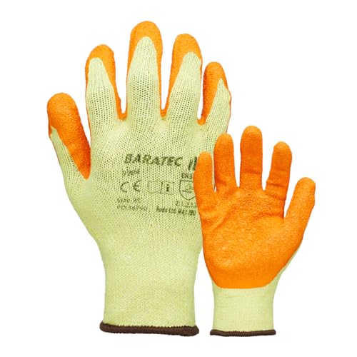 Baratec Pack of 12 Work Gloves, Latex Gloves, Gardening Gloves, Mens Womens, Waterproof Latex Grip, Safety Gloves - Image 2
