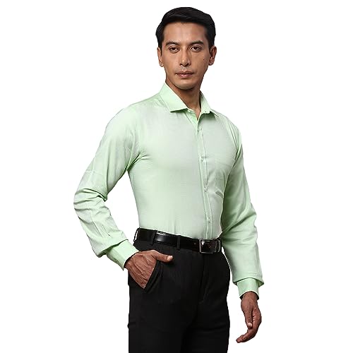 Image of Park Avenue Men's Pure Cotton Structure Pattern Slim Fit Semi Cutaway Collar Full Sleeve Formal Shirt