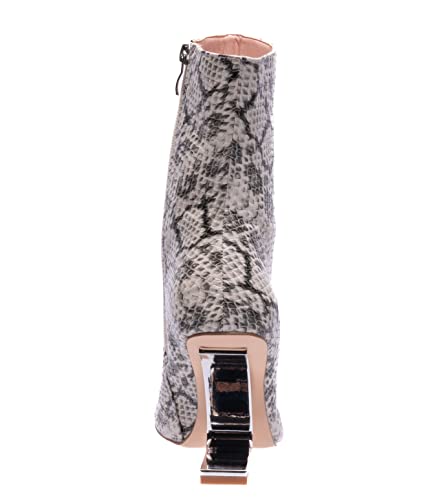 Ninety Union Princess Short Bootie With Cool Metal Heel, Natural Snake, 123