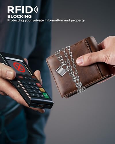 Swallowmall Mens Wallet Rfid Blocking Leather Wallet for Men Bifold Wallets with 1 ID Window 13 Card Holders3