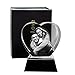 Unike Love Couples Gift Heart Shaped 3DLaser-Etched K9 Crystal (Small)