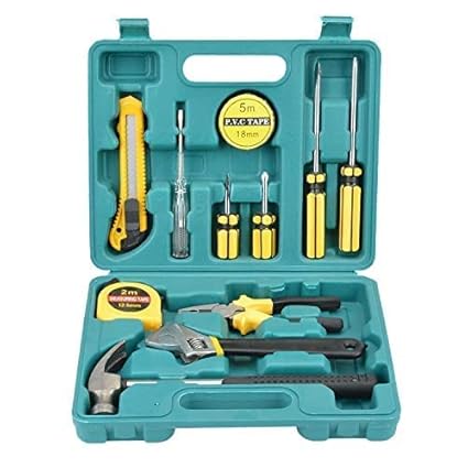 Dherik Tradworld 12 in 1 Home Tool Kit Set, Electrical Repair Tool Storage Kit Set for Emergency Uses, Screwdriver, Hammer, Measuring Tape, Wrenches, Cutter and Pliers All Kit Set & Accessories