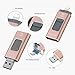 USB Flash Drive 128G Thumb Drive for iPhone Photo Stick 3in1 USB 3.0 Memory iPad Flash Drive USB Stick External Storage Richwell Password/Touch ID Protected /Android and Computer(Pink128G-XT)