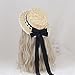 HEYXI Straw Hat Women TeaParty Sunhat Bows Straw Hat Ribbon Straw Hat Straw Beachs Hat Sunhat Red