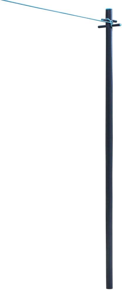 JVL Clothes Pole Post with Washing Line and Ground Socket, Heavy Duty Dark Grey Teal, 2.4 m