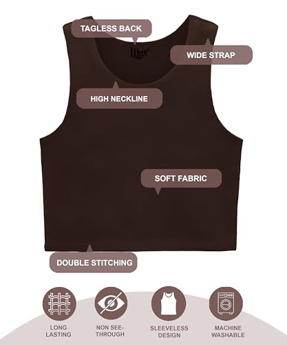 Image of Lilax Girls' Double Lined Sleeveless Basic Crop Tank Top
