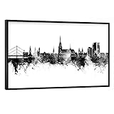 artboxONE Poster mit schwarzem Rahmen 45x30 cm Städte Linz 