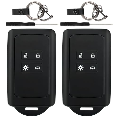 2 Pezzi Custodia Chiavi Auto Compatibile, Cover in Silicone Nero Morbido - Protezione Anti-Caduta,...