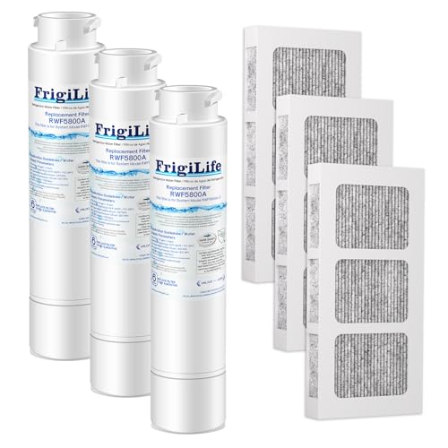 Image of RWF5800A Refrigerator Water Filter Replacement for Frigidaire EPTWFU01 Pure Source Ultra II, Pure Source Ultra 2, EWF02, SCWFTCTO, CLCH128 GP006 DE022 and Pure Air Ultra 2 Air Filter 3 Combo