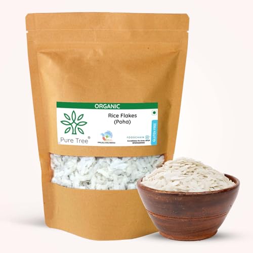 Pure Tree Certified Organic White Jada Poha | 850 g | White Thick...