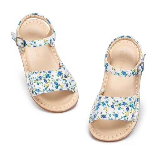 Image of THEE BRON Toddler Girls Vintage Open Toe Sandals Cushioned Comfy Summer Dress Shoes